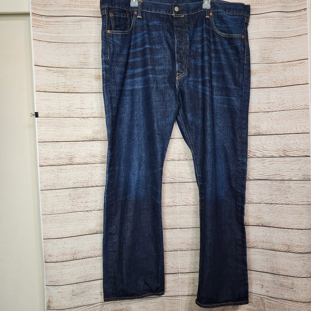 Men's 501 Button Fly Levi's Jeans Dark Wash Size 44 x 30
